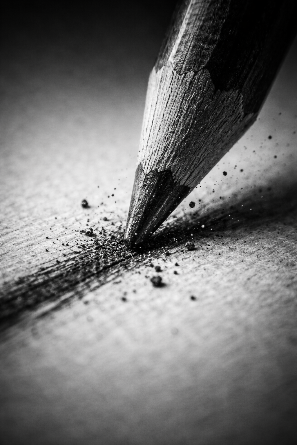 Pen on paper, thoughts crystallize to carbon. — Graphite. Building a grey silent fortress in noise.