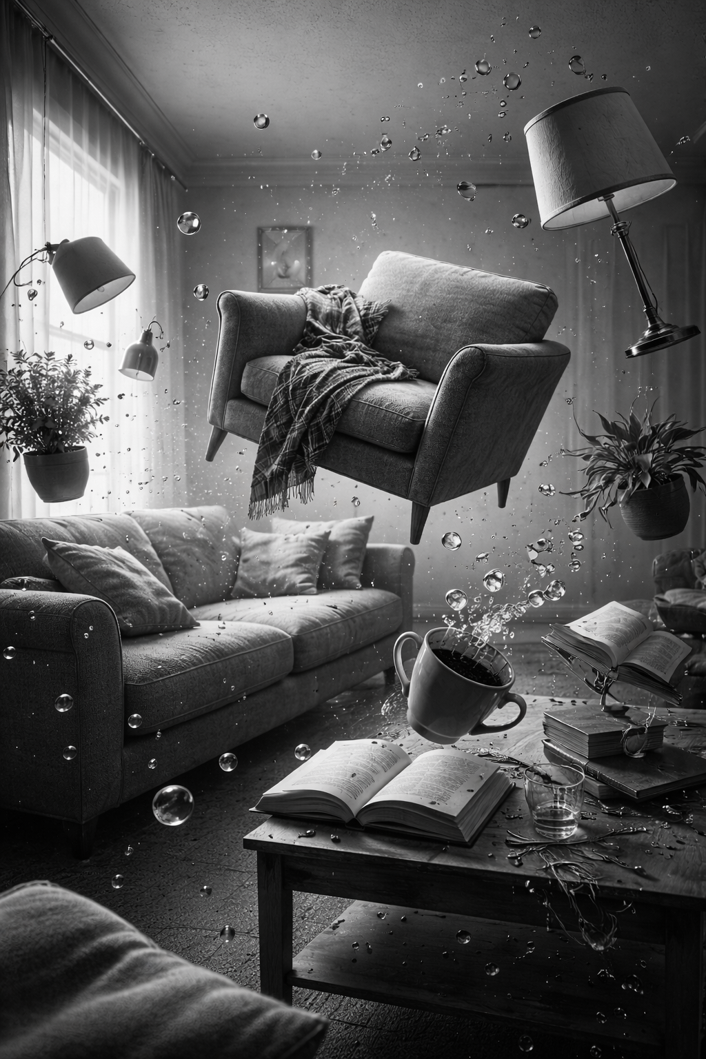 失重游戏展示图：在无底的悬浮中拆解焦虑。。剪断引力绳索，意识在真空中自由翻转。